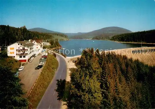 AK / Ansichtskarte Schwarzenbachtalsperre Schwarzenbachhotel Panorama Schwarzenbachtalsperre