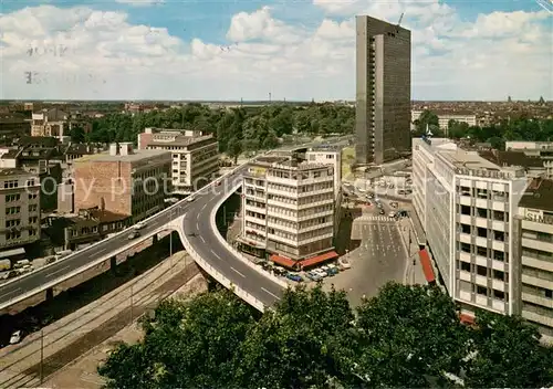 AK / Ansichtskarte Duesseldorf Hochstrasse mit Thyssenhochhaus Duesseldorf