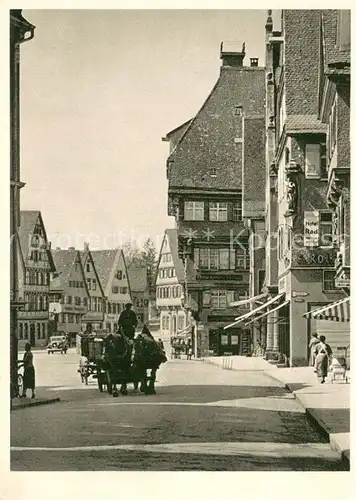 AK / Ansichtskarte Biberach__Riss Strassenpartie Pferdefuhrwerk 