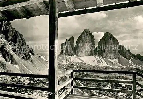 AK / Ansichtskarte Tre_Cime_di_Lavaredo_3003m_Drei_Zinnen_IT vista dal Rifugio Locatelli Dolomiten 