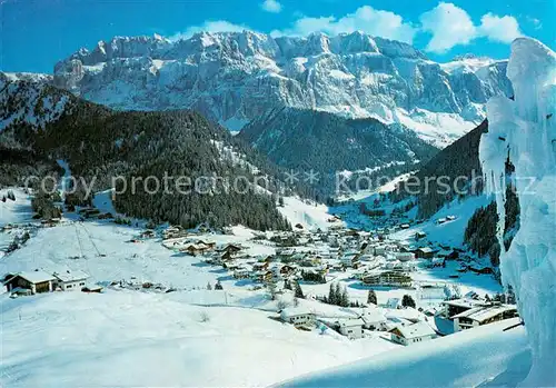 AK / Ansichtskarte Wolkenstein_Groeden Fliegeraufnahme mit Sella Gruppe Wolkenstein_Groeden