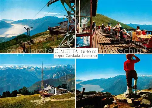 AK / Ansichtskarte Cardada_Locarno_TI Ristorante Capanna alla Cimetta Bergrestaurant Fernsicht Alpenpanorama 