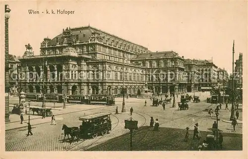 AK / Ansichtskarte Wien_AT Hofoper Strassenbahn Pferdebus 