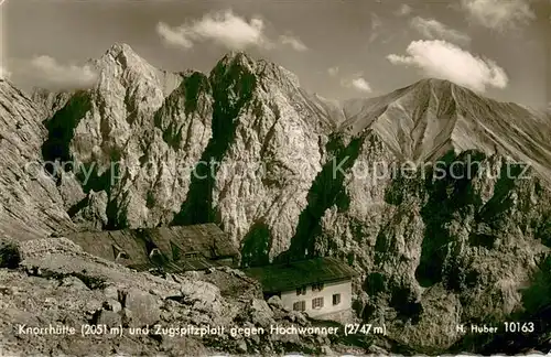 AK / Ansichtskarte Knorrhuette_2051m_Zugspitzplatt mit Hochwanger 