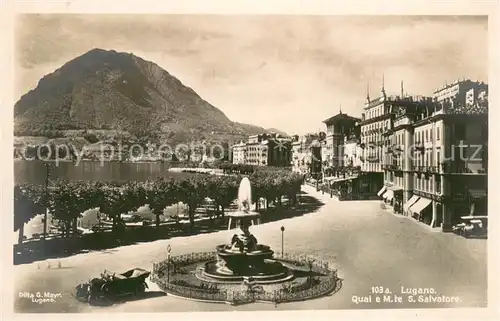 AK / Ansichtskarte Lugano_TI Quai e Monte San Salvatore Lugano_TI