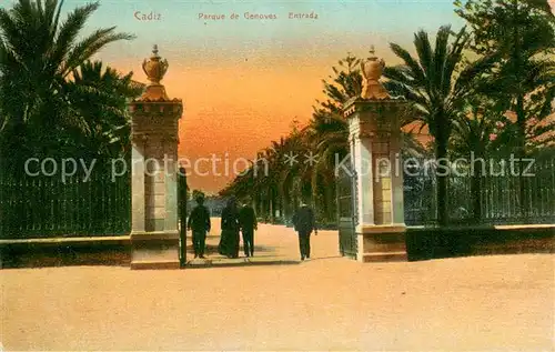 AK / Ansichtskarte Cadiz_Andalucia_ES Entrada del Parque de Genoves Serie 478 No 4 