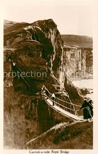 AK / Ansichtskarte Carrick_a_Rede_Northern_Ireland_UK Rope Bridge 