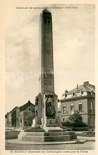 AK / Ansichtskarte Hasselt_Limburg_Belgie Monument aux Limbourgeois morts pour la patrie 