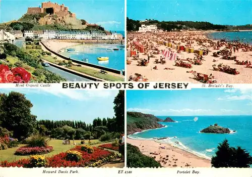 AK / Ansichtskarte Jersey_Kanalinsel Beauty spots of the island Mont Orgueil Castle Bay Howard Davis Park 