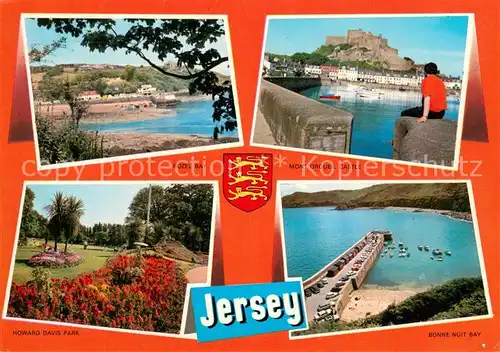 AK / Ansichtskarte Jersey_Kanalinsel Rozel Bay Mont Orgueil Castle Howard Davis Park Bonne Nuit Bay 