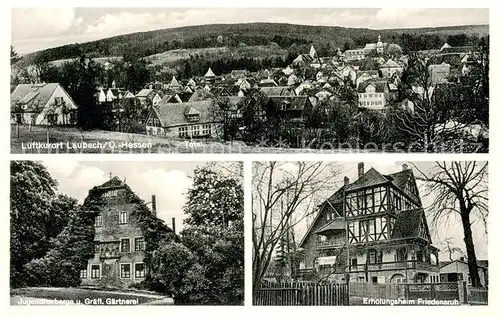 AK / Ansichtskarte Laubach_Hessen Jugendherberge u. Graefl. Gaertnerei   Erholungsheim Friedensruh Fachwerkhaus Laubach Hessen