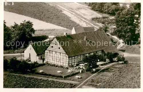 AK / Ansichtskarte Iburg_Teutoburger_Wald Fliegeraufnahme Pension Jaegerhof Fachwerkhaus Iburg_Teutoburger_Wald