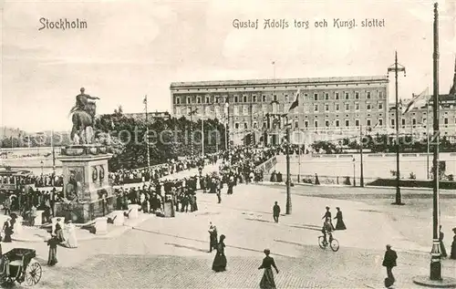 AK / Ansichtskarte Stockholm Gustaf Adolfs torg och Kungl. slottet Stockholm