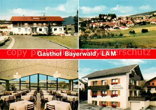 AK / Ansichtskarte Lam_Oberpfalz Gasthof Bayerwald Panorama Speisesaal Lam_Oberpfalz