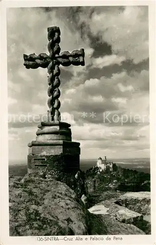 AK / Ansichtskarte Sintra_PT Cruz alta e Palacio da Pena 