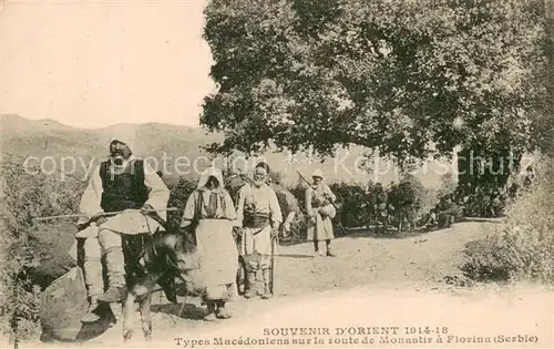 AK / Ansichtskarte Monastir_Bitola_Bitolj_Macedonia Types Macedoniens sur la soute de Monastir a Florina 