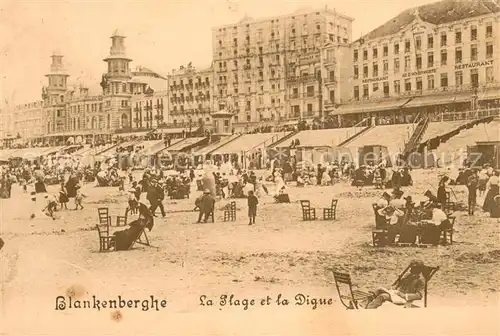 AK / Ansichtskarte Blankenberghe La Plage et la Digue Blankenberghe