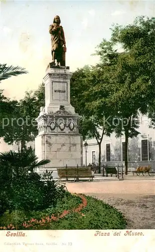 AK / Ansichtskarte Sevilla_Andalucia_ES Plaza del Museo Monumento 