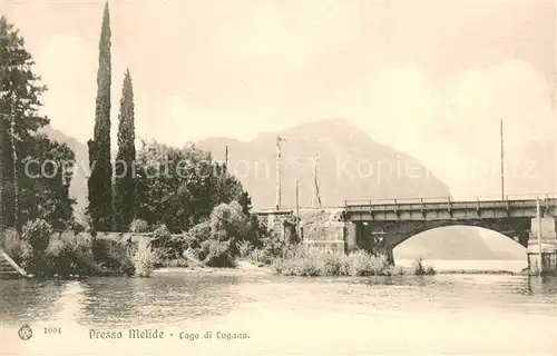 AK / Ansichtskarte Melide_Lago_di_Lugano Bruecke Melide_Lago_di_Lugano