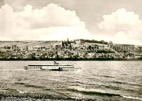 AK / Ansichtskarte Oppenheim Hotel Kurpfalz Rheinhotel Nierstein Fahrgastschiff Oppenheim