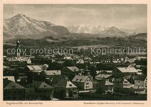 AK / Ansichtskarte Rosenheim__Bayern Panorama mit Kaisergebirge 