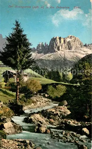 AK / Ansichtskarte Rosengarten_Catinaccio_Dolomiti_IT Rosengaten m. Bergbach 