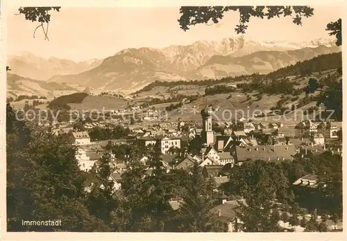 AK / Ansichtskarte Immenstadt_Allgaeu Gesamtansicht m. Berg Panorama Immenstadt_Allgaeu