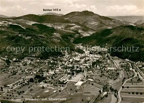 AK / Ansichtskarte Hausen_Wiesental Fliegeraufnahme Gesamtansicht m. Belchen Hausen Wiesental