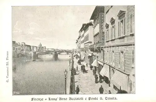 AK / Ansichtskarte Firenze_Florenz Lung Arno Acciaioli e Ponte S Trinita 