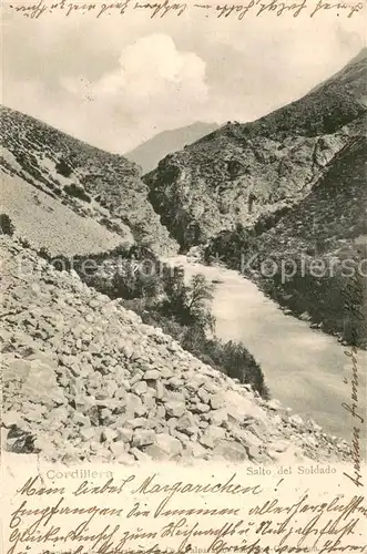 AK / Ansichtskarte Cordillera_Chile Salto del Soldado 