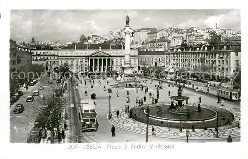 AK / Ansichtskarte Lisboa Praca D Pedro 4 m. Strassenbahn Lisboa