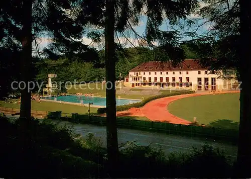 AK / Ansichtskarte Hennef_Sieg Sportschule FVM Schwimmbad Hennef Sieg