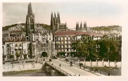 AK / Ansichtskarte Burgos_ES Puente y Arco de Santa Maria 