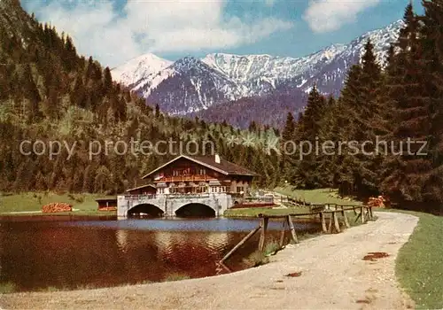 AK / Ansichtskarte Garmisch Partenkirchen Seehaus Pflegersee Aussenansicht m. See Garmisch Partenkirchen