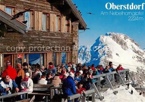 AK / Ansichtskarte Oberstdorf Nebelhorn Gipfelhuette m. Aussichtsterrasse Oberstdorf