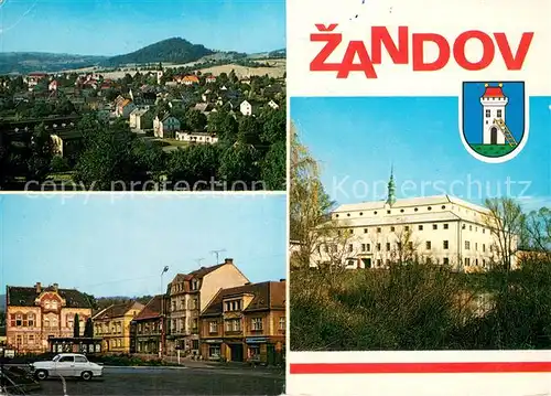 AK / Ansichtskarte Zandov_Ceske_Lipy_CZ Celkovy pohled Namesti Barokni zamek 