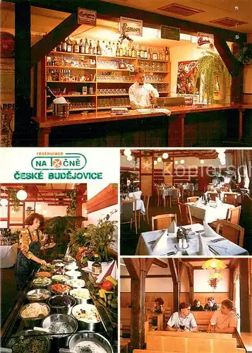 AK / Ansichtskarte Ceske_Budejovice_Budweis_CZ Restaurace Na Tocne Theke Gastraeume 