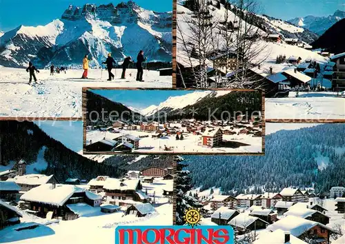 AK / Ansichtskarte Morgins Teilansichten Wintersportplatz Alpen Skipiste Morgins