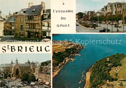 AK / Ansichtskarte Saint Brieuc_Cotes d_Armor Hotel des Ducs de Bretagne Place Duguesclin Cathedrale Port du Legue Tour de Cesson vue aerienne Saint Brieuc_Cotes d