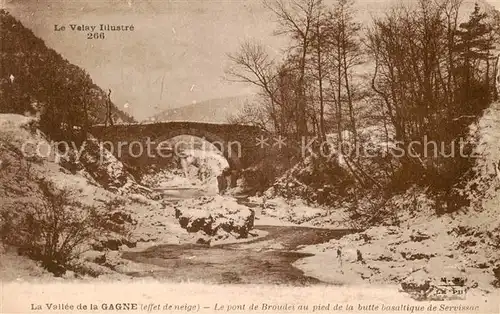 AK / Ansichtskarte La_Vallee__de_la_Gagne_Le Puy en Velay_43_Haute Loire Le pont de Broudei au pied de la butte basaltique de Servissac 