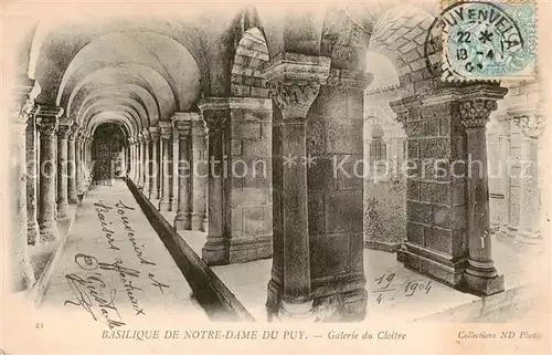 AK / Ansichtskarte Le_Puy en Velay Basilique de Notre Dame Galerie du Cloitre Le_Puy en Velay