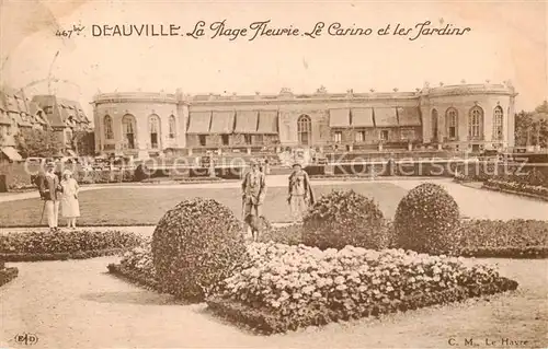 AK / Ansichtskarte Deauville sur Mer La Plage Fleurie Le Casino et les Jardins 