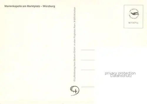 AK / Ansichtskarte Wuerzburg Marienkapelle am Marktplatz Wuerzburg