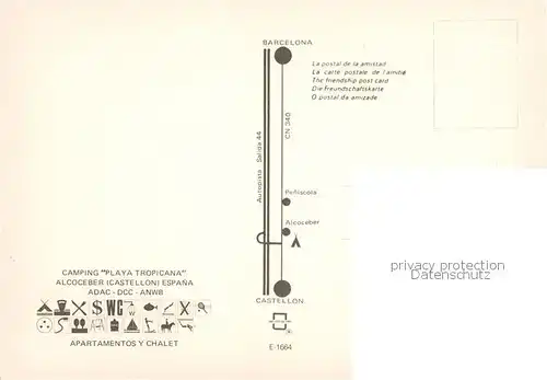 AK / Ansichtskarte Alcoceber_Alcossebre_ES Camping Playa Tropicana Strandpartie Eingang 