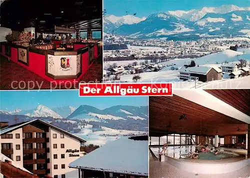 AK / Ansichtskarte Sonthofen_Oberallgaeu Der Allgaeu Stern Bar Hallenbad Panorama Sonthofen Oberallgaeu