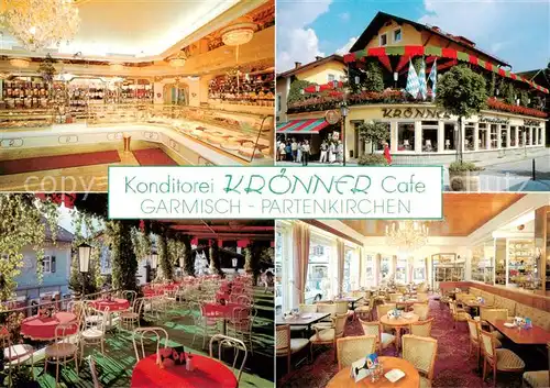 AK / Ansichtskarte Garmisch Partenkirchen Konditorei Cafe Kroenner Terrasse Garmisch Partenkirchen