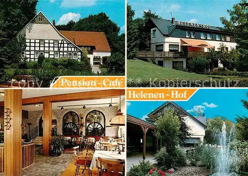 AK / Ansichtskarte Buende_Westfalen Bauernhof Pension Cafe Helenen Hof Gastraum Garten Buende_Westfalen