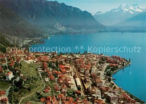 AK / Ansichtskarte Montreux__VD Vue aerienne et les Dents du Midi 