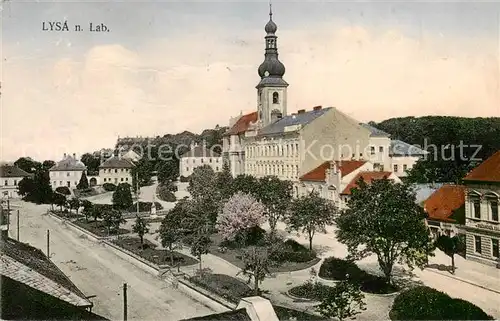 AK / Ansichtskarte Lysa__nad_Labem_Lissa_Elbe_CZ Zentrum Kirche 