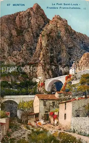 AK / Ansichtskarte Menton_06 Le Pont Saint Louis Frontiere Franco Italienne 